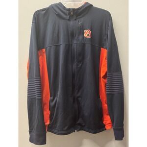Under Armour Auburn Tigers Track Hoodie Mens XL Navy Orange Full Zip Athletic